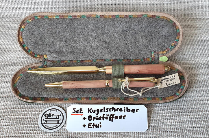 Set. Fancy Kugelschreiber u. Brieföffner Aromatische Zeder rot srf. 90.-