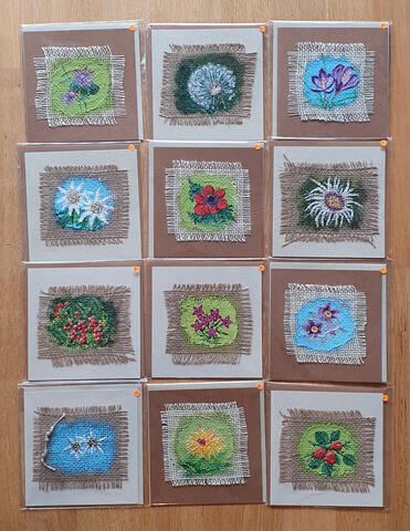 Geschenkkarten neutral Handgemalt von Renate