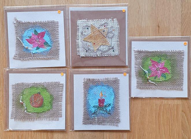 Festtagskarten Handgemalt von Renate